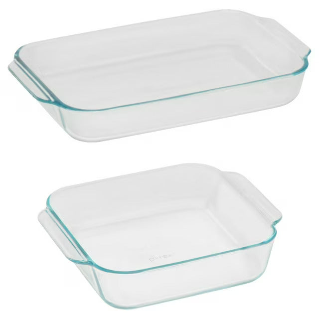 Pyrex Basics Glass Bakeware Set (2 Pieces) – Durable & Oven Safe E Power Solutions