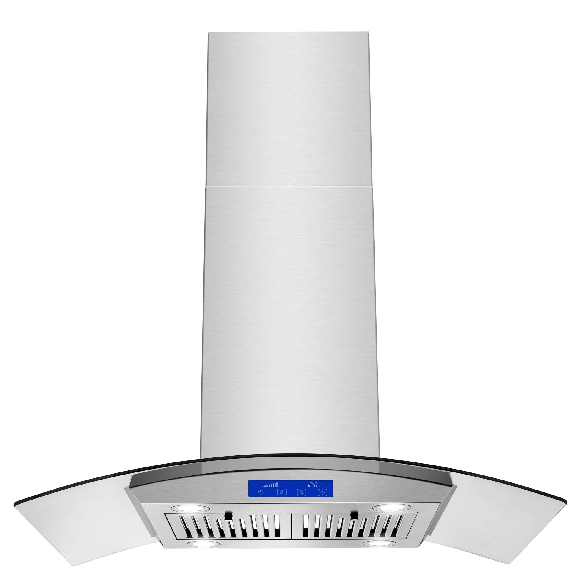 36 Inch Island Range Hood 900 CFM Stainless Steel Ceiling Mount, Touch Control with 4 LED Lights, Permanent Filters Convertible‌ E Power Solutions